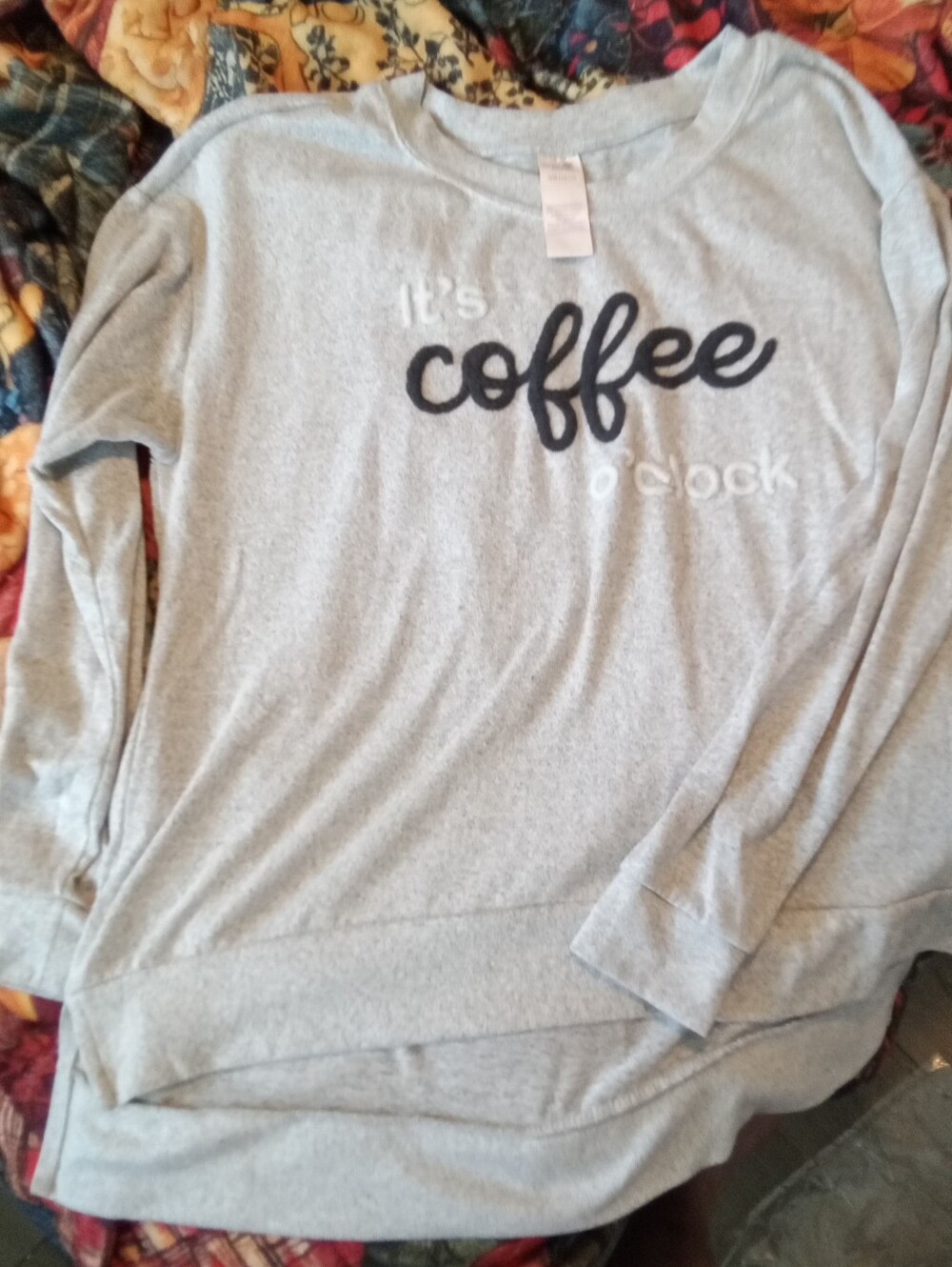 #670 8Secret Treasures Gray Pullover with Black Script